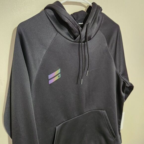 Hurley Exist Poly Fleece Pullover Hoodie For Men  Size Medium Black Color     B1 - Picture 2 of 12